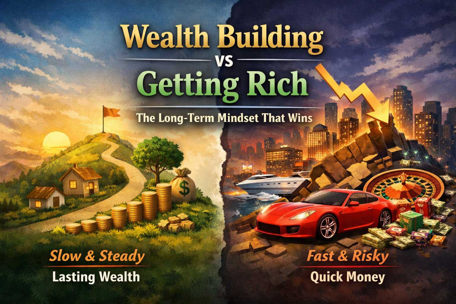 Wealth Building vs Getting Rich: The Long-Term Mindset That Wins (Without Luck)