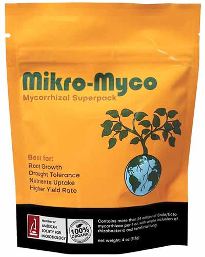 A close up square image of the packaging of Mikro-Myco Mycorrhizal Superpack isolated on a white background.